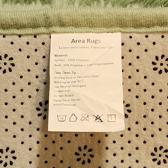 NWOT Mint Green Faux Fur Area Rug 36"x60" Very Lightweight Machine Washable!! - Picture 4 of 8